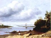 BORSSUM, Anthonie van Extensive River View with a Horseman dgh painting